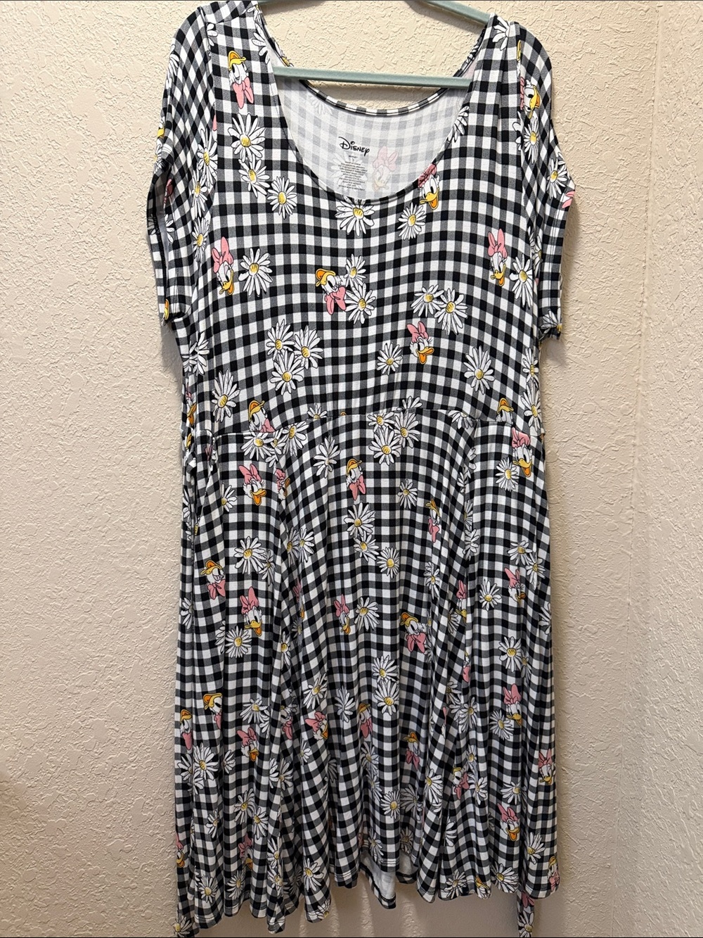 Like New, Disney Black & White Daisy Gingham Dress, Size 3X